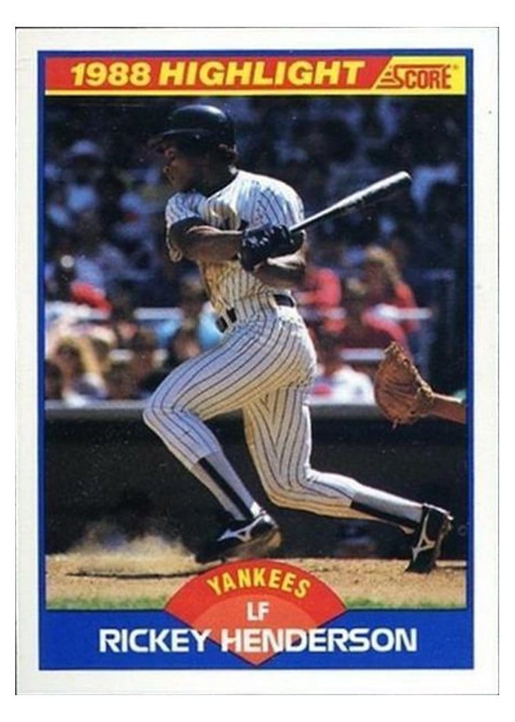 1989 Score Rickey Henderson #657 card