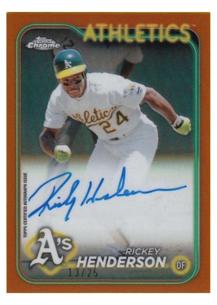 2024 Topps Chrome Update Legend Autographs Rickey Henderson #CLA-RH card