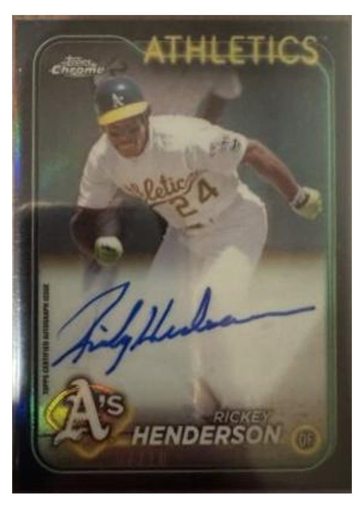 2024 Topps Chrome Update Legend Autographs Rickey Henderson #CLA-RH card