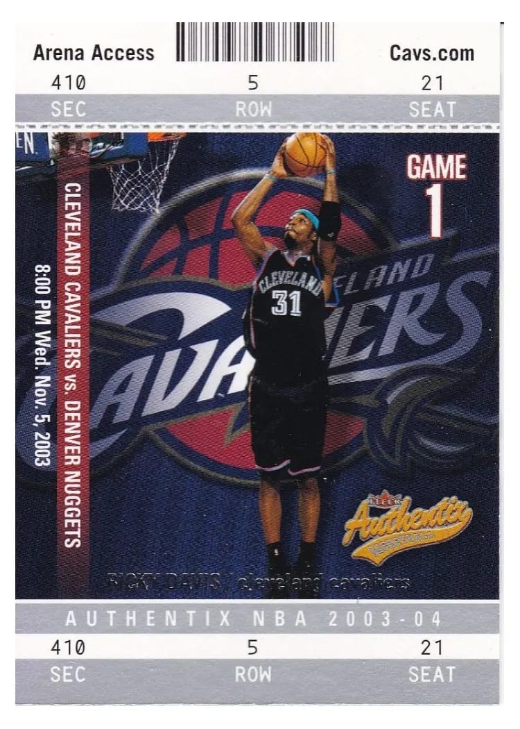 2003 Fleer Authentix Ricky Davis #38 card