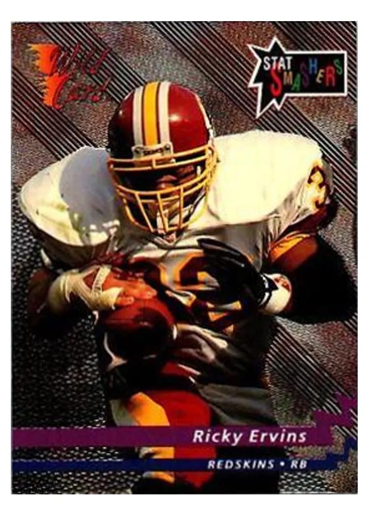 1993 Wild Card Stat Smashers Ricky Ervins #ESS-91 card
