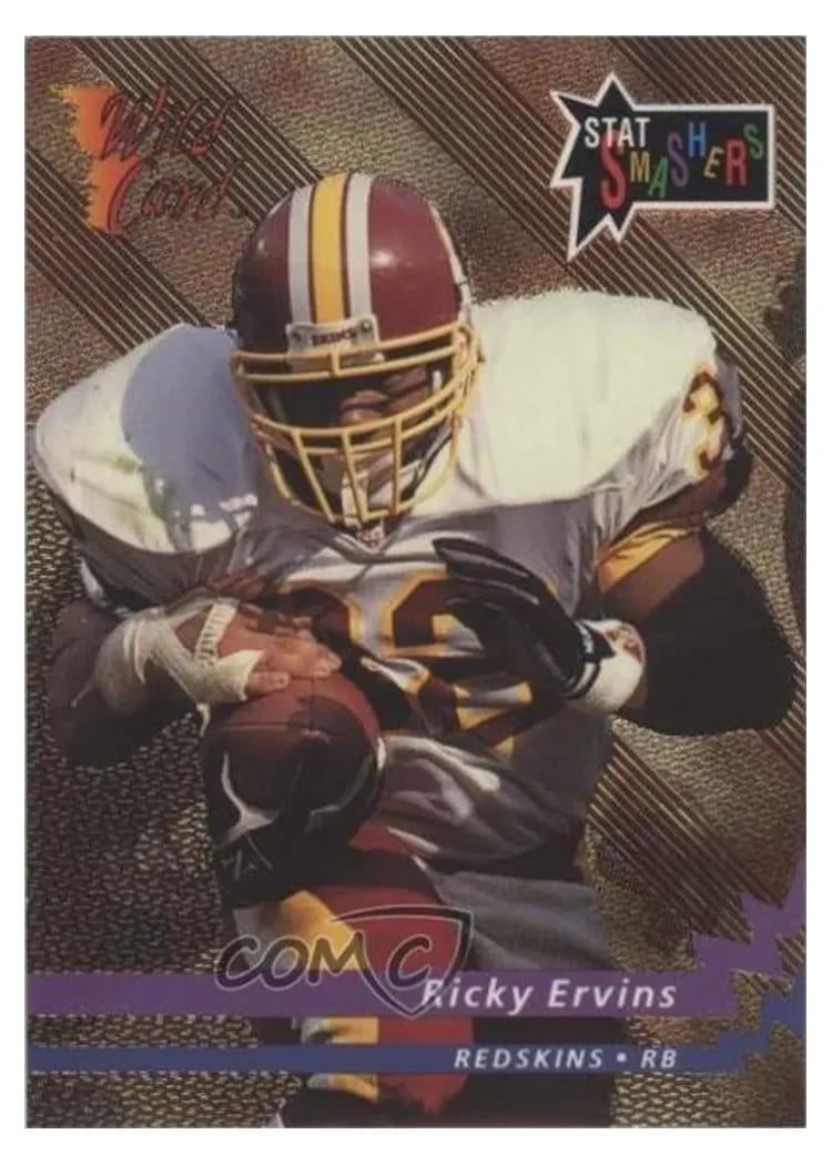 1993 Wild Card Stat Smashers Ricky Ervins #ESS-91 card