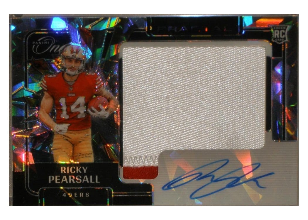 2024 Panini One Rookie Fractal Autographs Ricky Pearsall #398 card