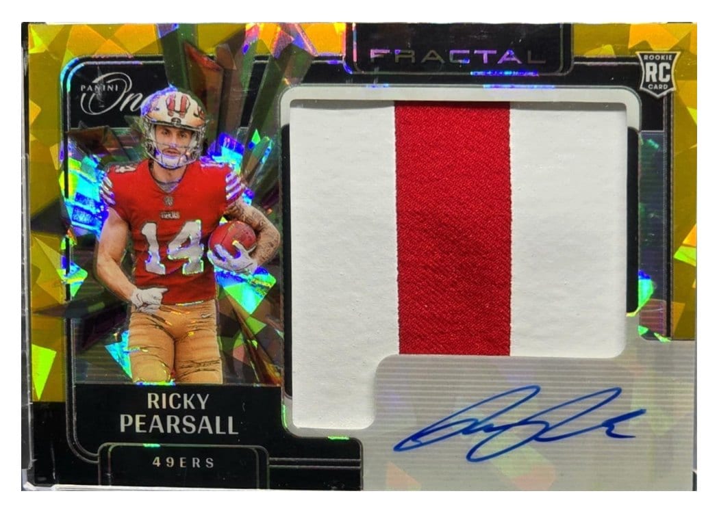 2024 Panini One Rookie Fractal Autographs Ricky Pearsall #398 card