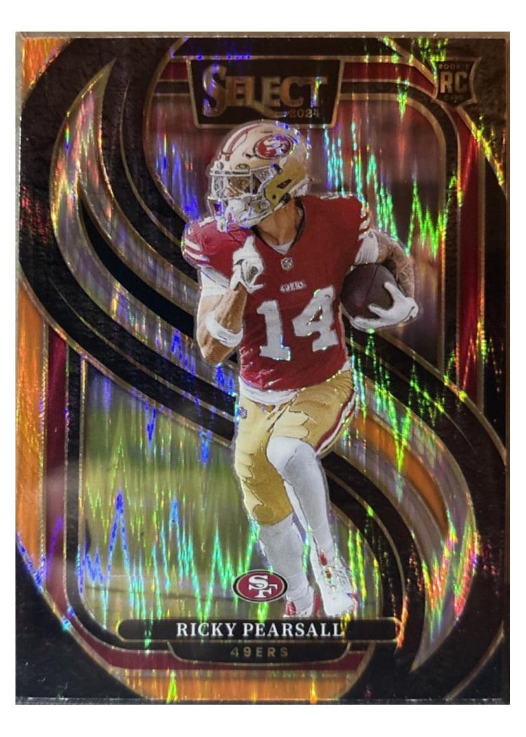 2024 Panini Select Base Set Ricky Pearsall Black Orange Prizm Shock #173 card