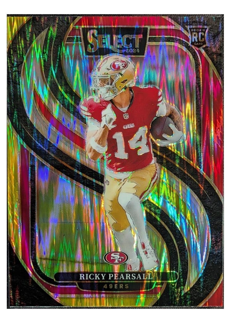 2024 Panini Select Base Set Ricky Pearsall Red Yellow Prizm Shock #173 card