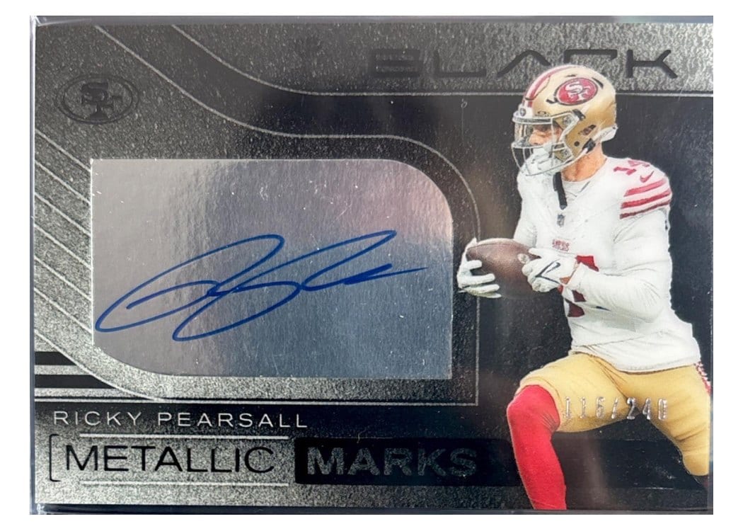 2025 Panini Black Metallic Marks Ricky Pearsall #7 card