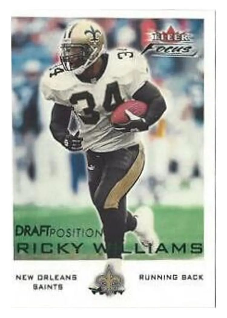 2000 Fleer Focus Ricky Williams Draft Position #37 card