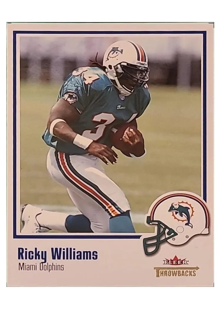 2002 Fleer Throwbacks Ricky Williams #95 card