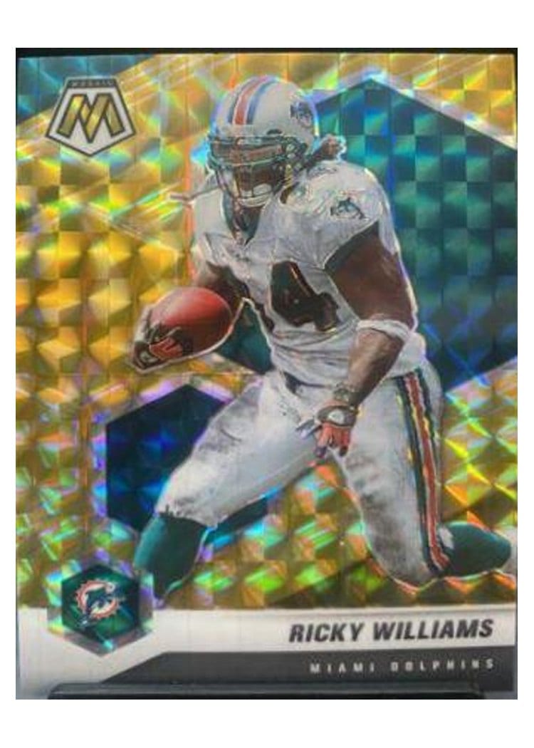 2021 Panini Mosaic Base Set Ricky Williams Reactive Yellow Mosaic #124 card