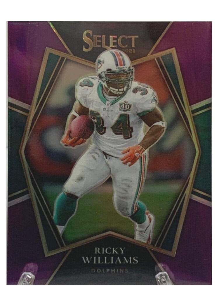 2021 Panini Select Base Set Ricky Williams Purple #136 card