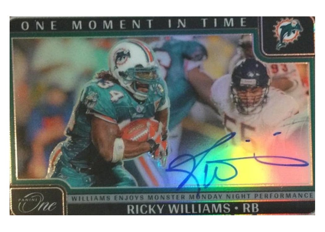 2024 Panini One One Moment in Time Autographs Ricky Williams #392 card