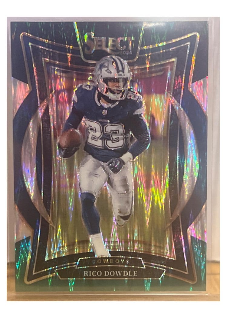 2024 Panini Select Base Set Rico Dowdle Black Green Prizm Shock #90 card