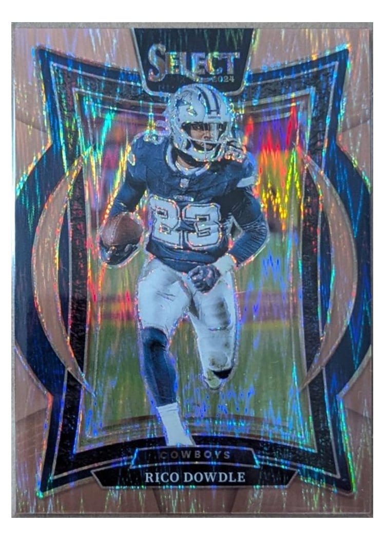 2024 Panini Select Base Set Rico Dowdle Copper Prizm Shock #90 card