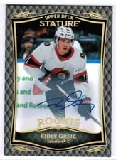 2024-25 Upper Deck Stature 2023-24 Base Update Auto Ridly Greig #38 card