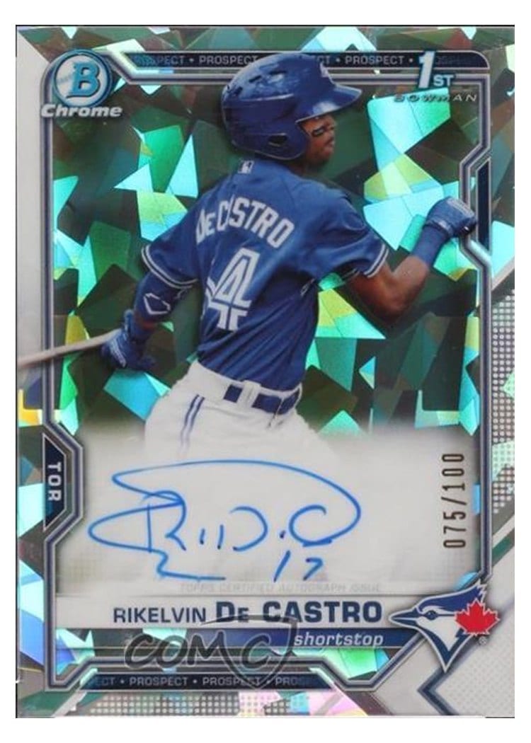 2021 Bowman Chrome Prospect Autographs Rikelvin De Castro Atomic Refractor #CPA-RDCA
