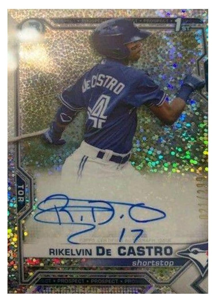 2021 Bowman Chrome Prospect Autographs Rikelvin De Castro Speckle Refractor #CPA-RDCA