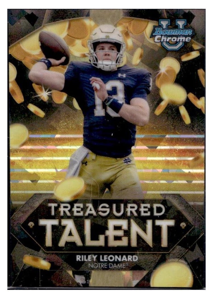 2024 Bowman University Chrome Sapphire Treasured Talent Set Riley Leonard #TT-8 card