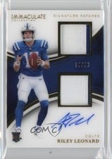 2025 Panini Flawless Rookie Patch Autographs Riley Leonard #14 card