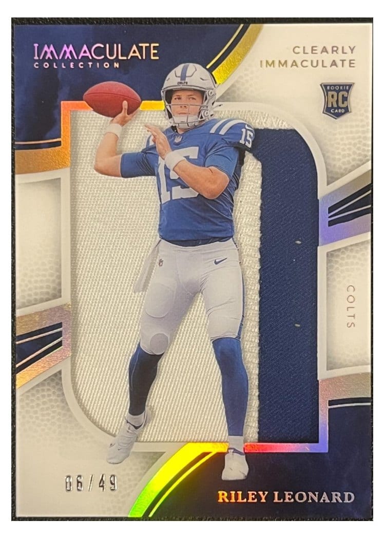 2025 Panini Immaculate Clearly Immaculate Rookie Jerseys Riley Leonard #28