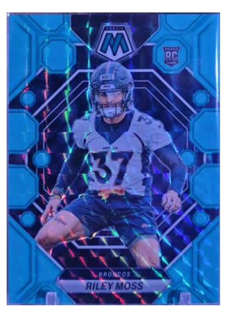 2023 Panini Mosaic Base Set Riley Moss Blue Fluorescent #358 card