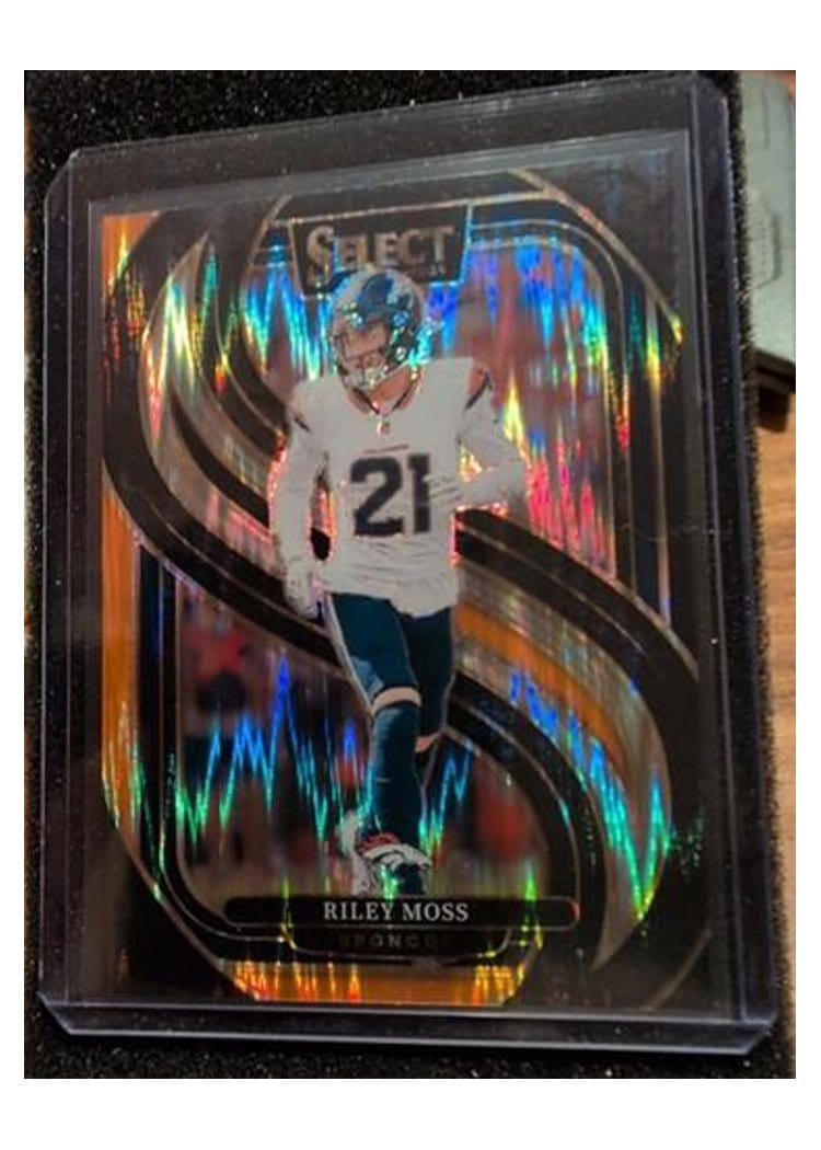 2024 Panini Select Base Set Riley Moss Black Orange Prizm Shock #190 card