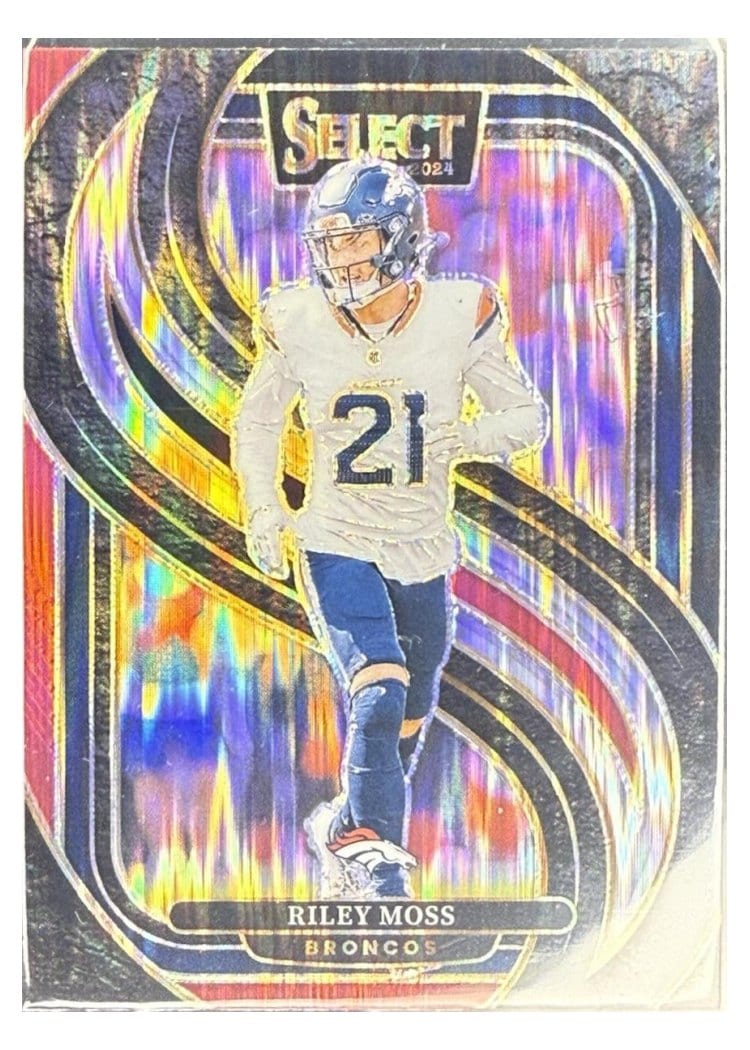 2024 Panini Select Base Set Riley Moss Black Red Prizm Shock #190 card