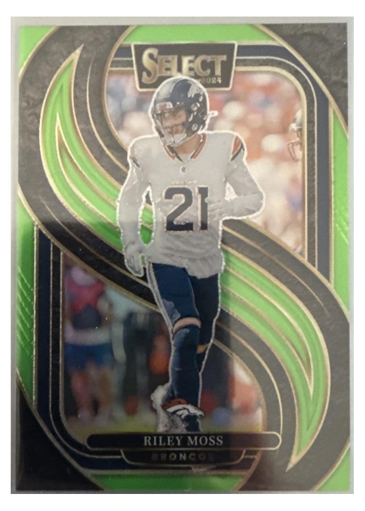 2024 Panini Select Base Set Riley Moss Neon Green Prizm #190 card