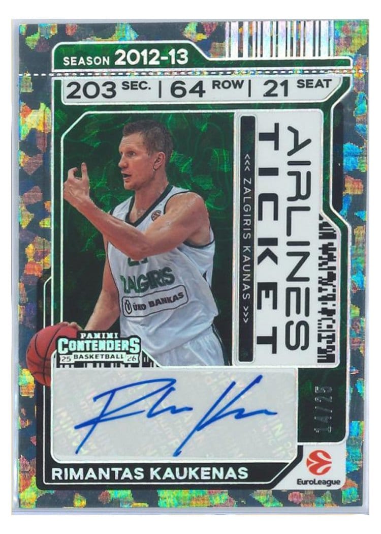 2025-26 Panini Contenders EuroLeague Airlines Ticket Rimantas Kaukenas #8 card
