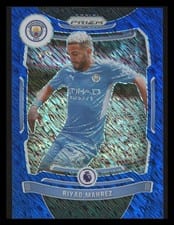 2021 Panini Prizm Premier League Riyad Mahrez Blue Shimmer Prizm #11 card