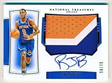 2019 Panini National Treasures RJ Barrett Horizontal Patch Autograph #128 card