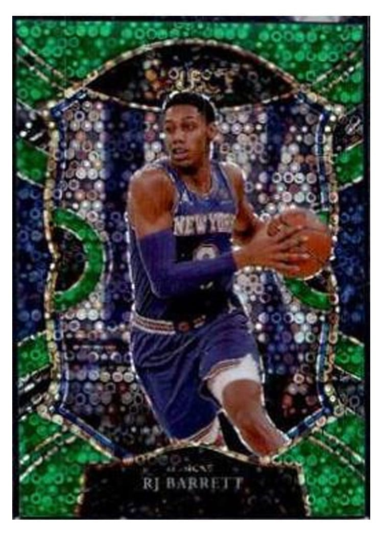 2020-21 Panini Select Base Set RJ Barrett Green Disco Prizm #258 card