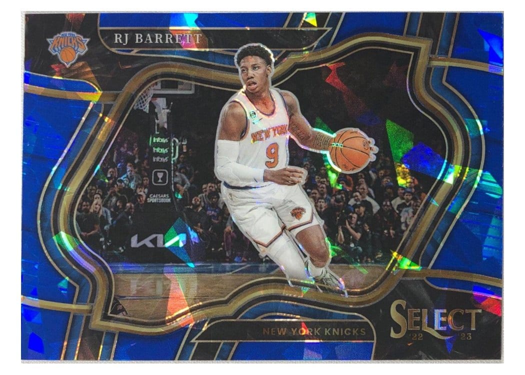 2022-23 Panini Select Base Set RJ Barrett Blue Cracked Ice Prizm #233 card