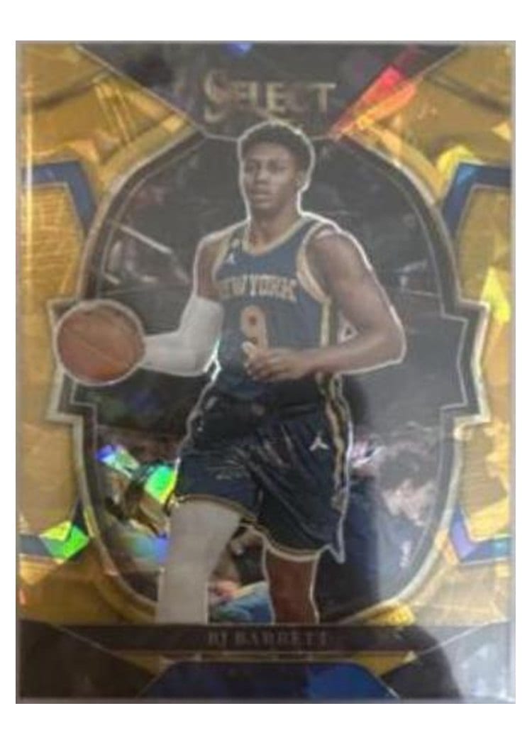2022-23 Panini Select Base Set RJ Barrett Gold Cracked Ice Prizm #233 card