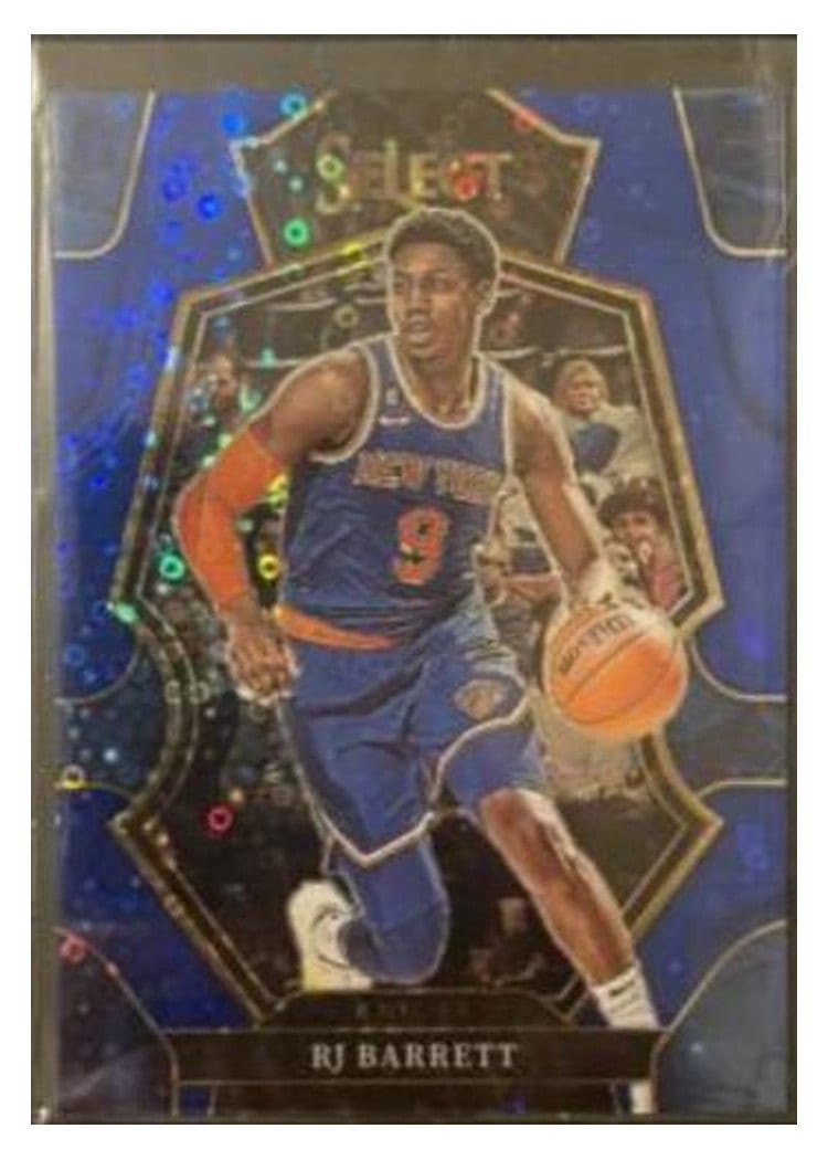 2022-23 Panini Select Base Set RJ Barrett Blue Disco Prizm #33 card