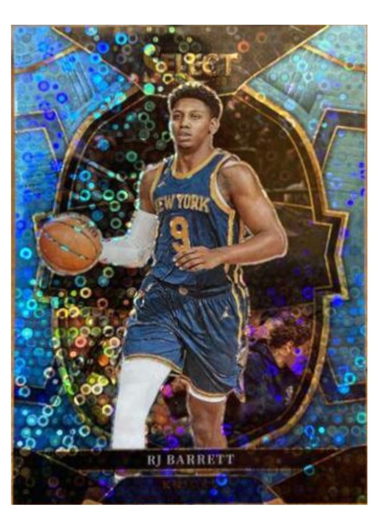 2022-23 Panini Select Base Set RJ Barrett Light Blue Disco Prizm #33 card