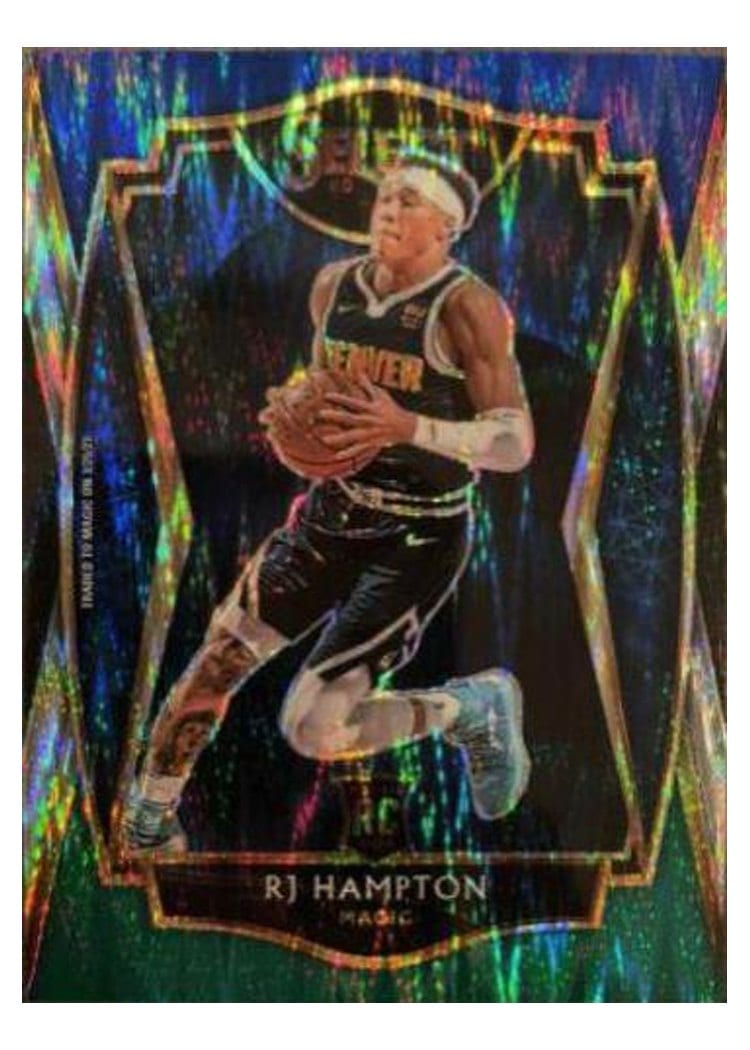 2020-21 Panini Select Base Set RJ Hampton Blue White Green Shimmer #195 card