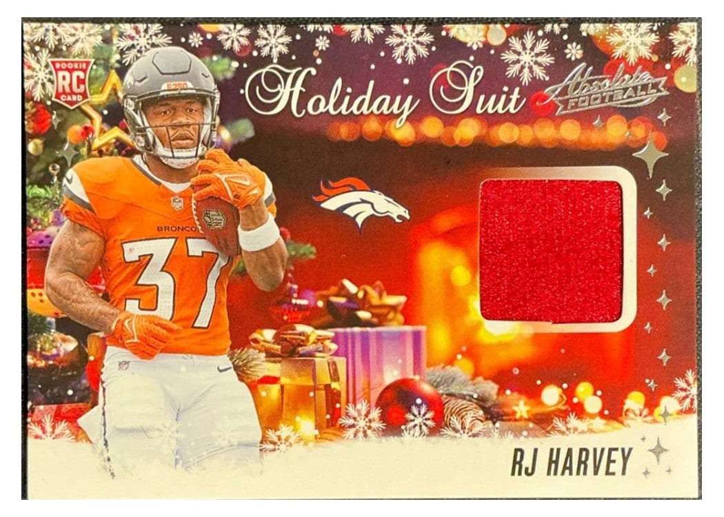 2025 Panini Absolute Countdown Calendar Holiday Suit Relics RJ Harvey #34 card