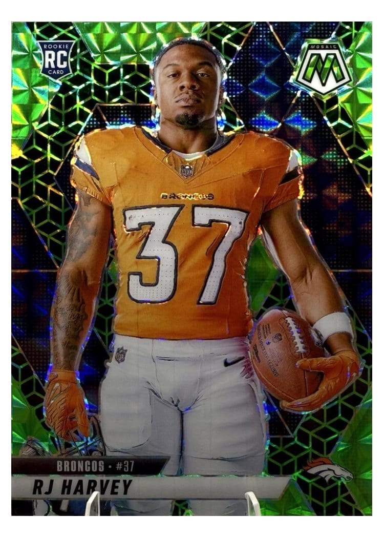 2025 Panini Mosaic Base Set RJ Harvey Green Spectris #284 card