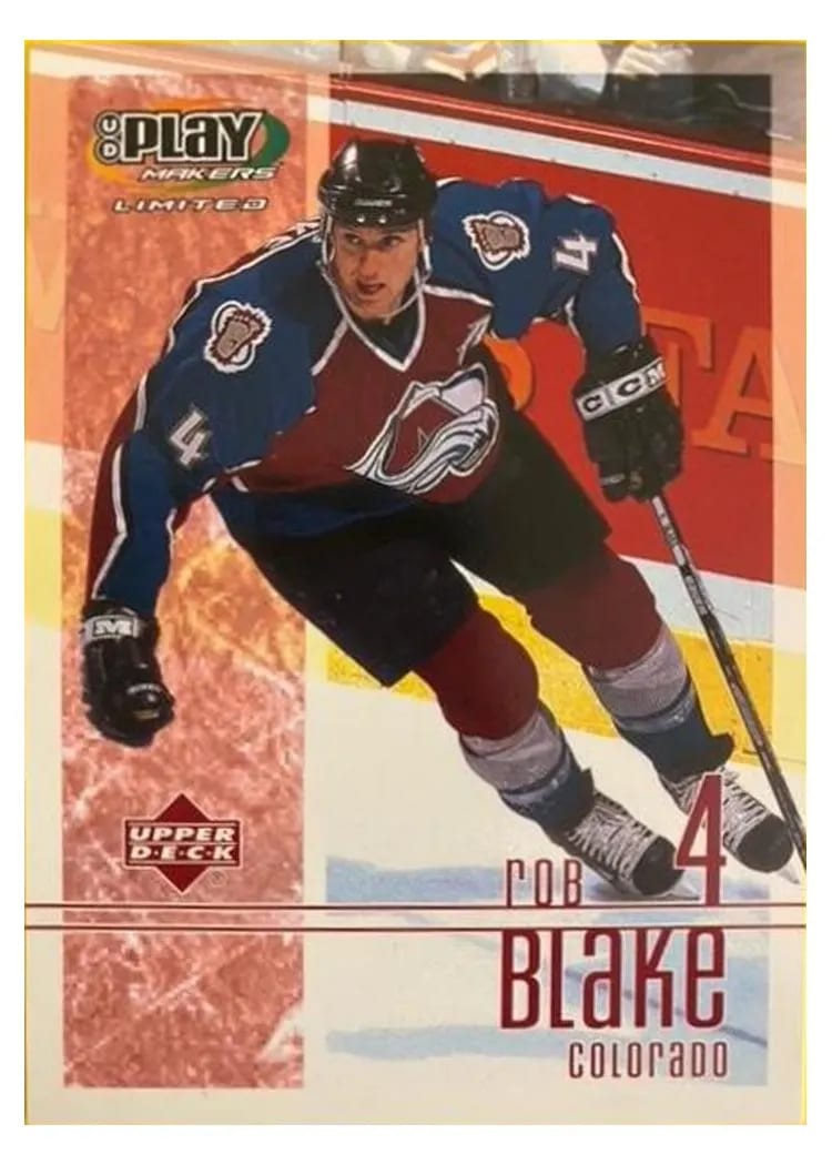2001 UD Playmakers Rob Blake #27 card