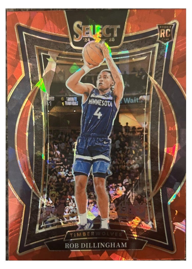 2024-25 Panini Select Base Set Rob Dillingham Red Cracked Ice Prizm #84 card