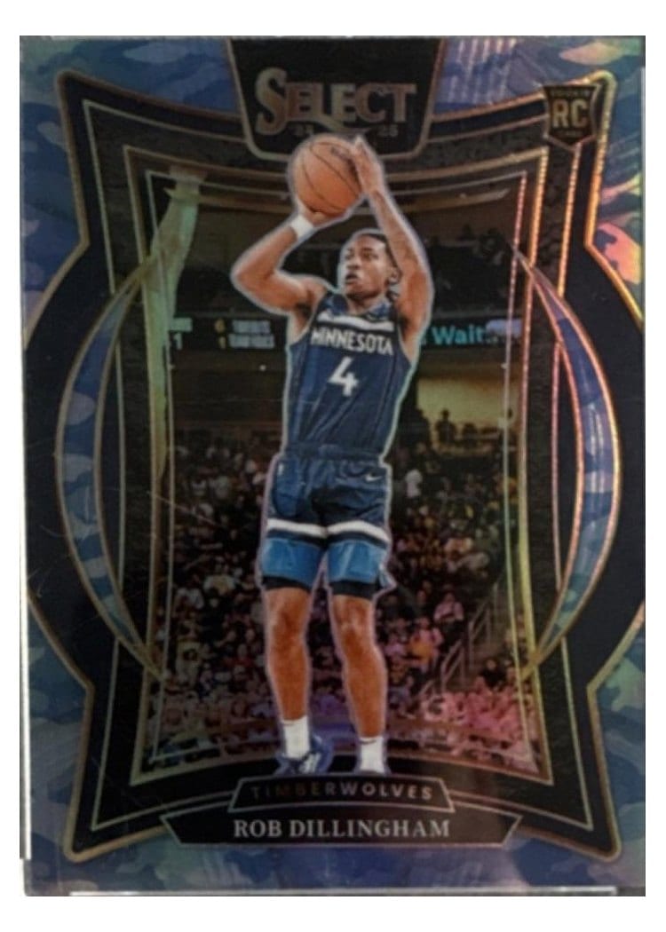 2024-25 Panini Select Base Set Rob Dillingham Blue Tectonic Prizm #84 card
