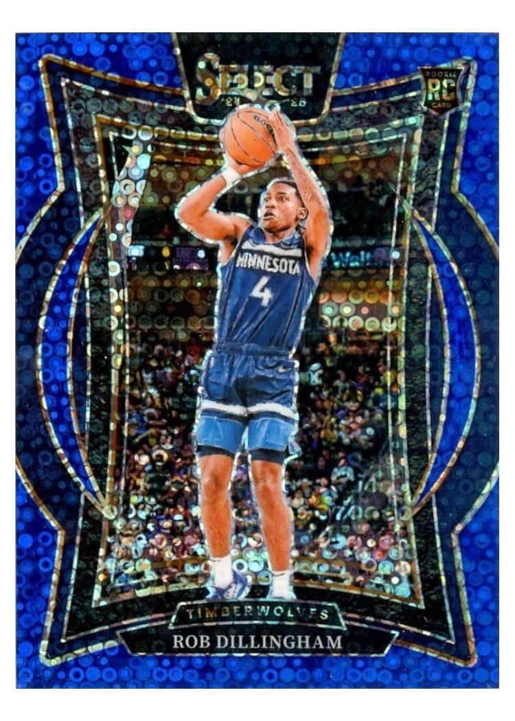 2024-25 Panini Select Base Set Rob Dillingham Blue Disco Prizm #84 card