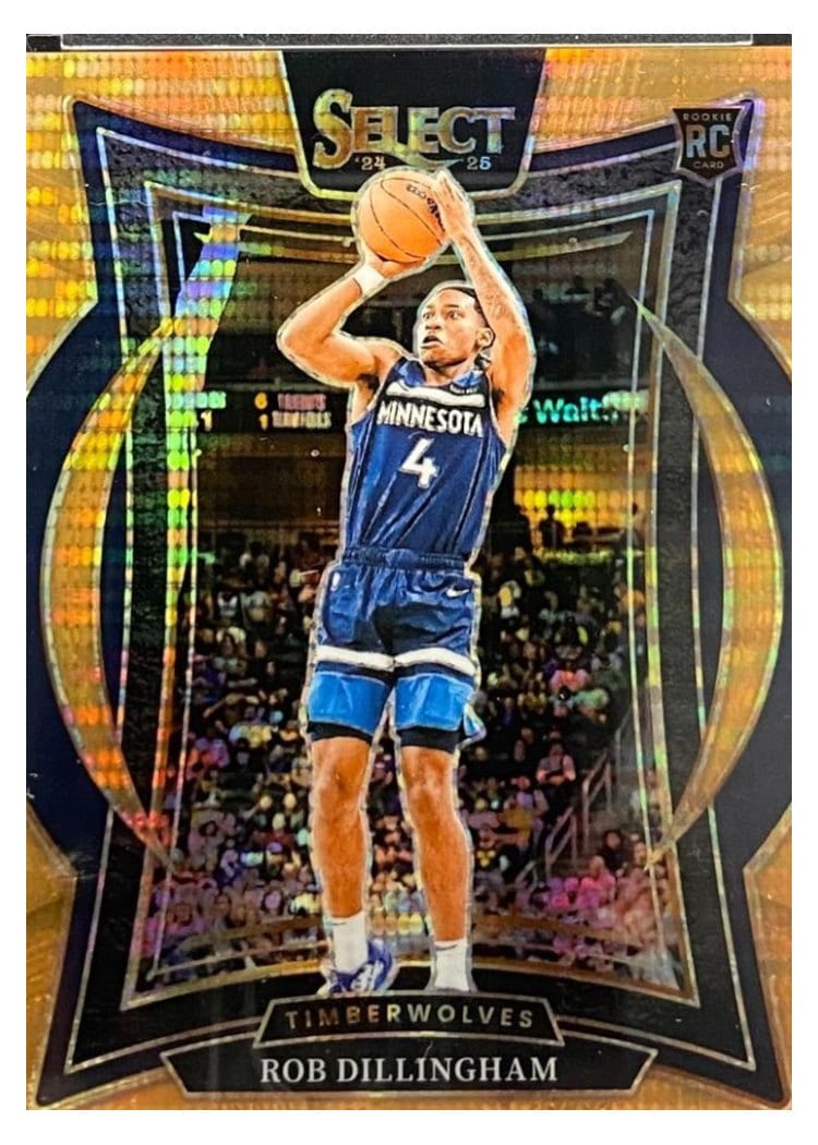 2024-25 Panini Select Base Set Rob Dillingham Neon Orange Pulsar Prizm #84 card