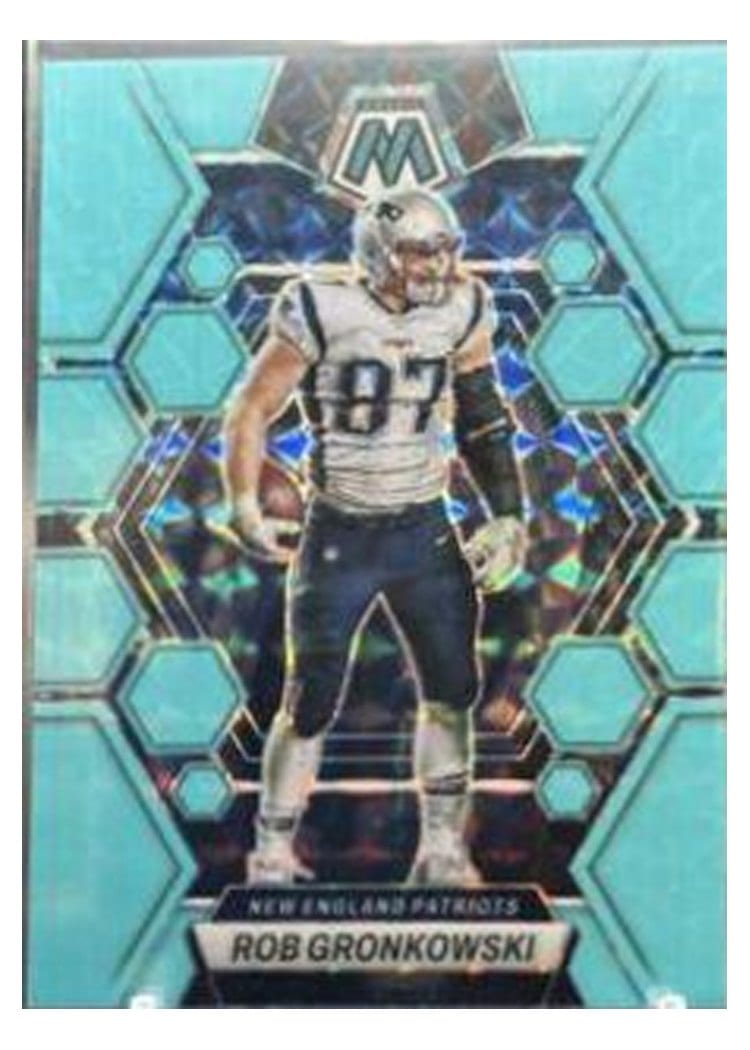2023 Panini Mosaic Base Set Rob Gronkowski Blue Fluorescent #164 card