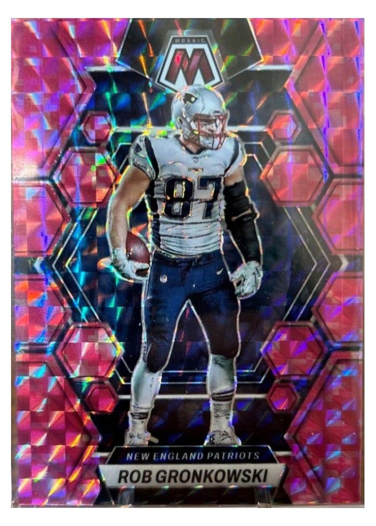 2023 Panini Mosaic Base Set Rob Gronkowski Pink Fluorescent #164 card
