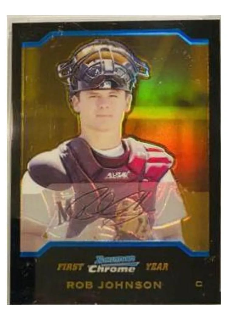 2004 Bowman Chrome Draft Picks Rob Johnson Gold Refractor #53 card