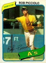 1980 Topps Base Set Rob Picciolo #158 card