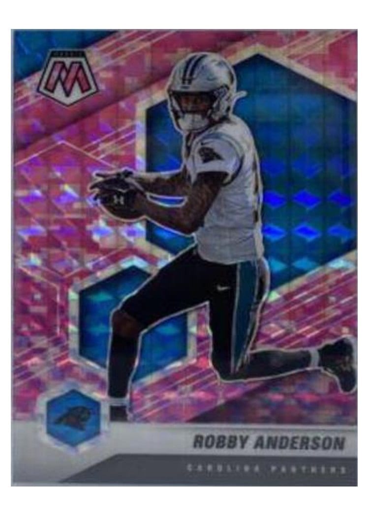 2021 Panini Mosaic Base Set Robby Anderson Camo Pink Mosaic #37 card