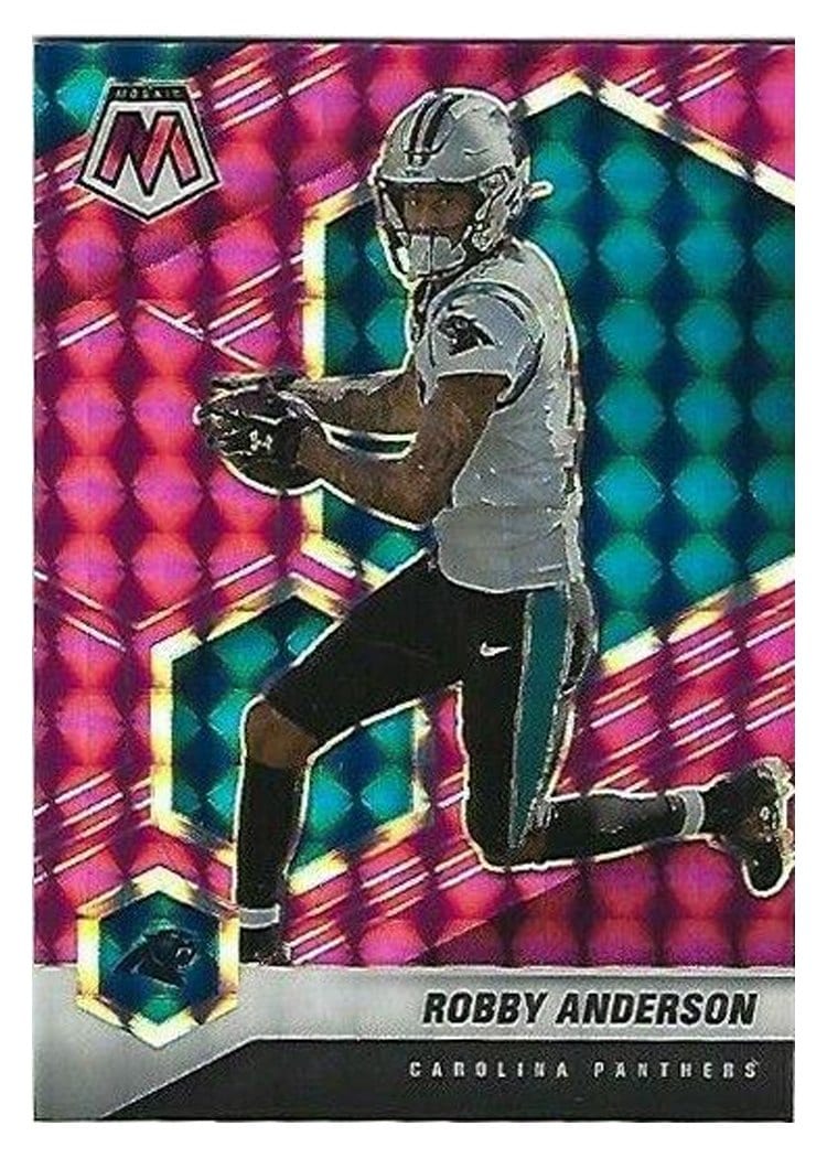 2021 Panini Mosaic Base Set Robby Anderson Pink Swirl Mosaic #37 card